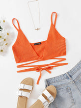 Lace Up Waist Rib Knit Top